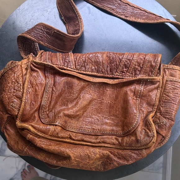 Vintage Y2K Ruehl No. 925 (A&F) Oversize Messenger Brown Leather Bag Academia - Picture 14 of 16